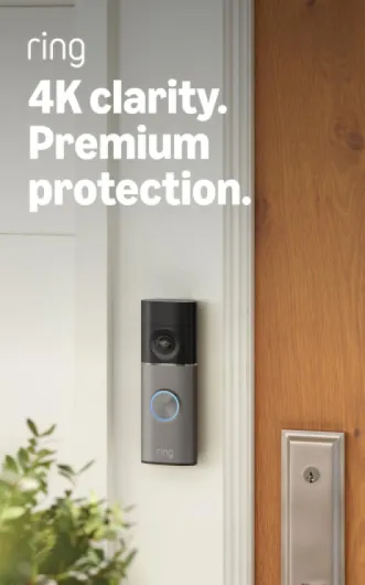 Ring Battery Video Doorbell Pro (newest gen) - DIY Wireless Doorbell Camera - Retinal 4K, wide-angle - 10x Zoom - Quick Release Ultra Battery Pack - 30-day free trial of Ring Subscription Plan