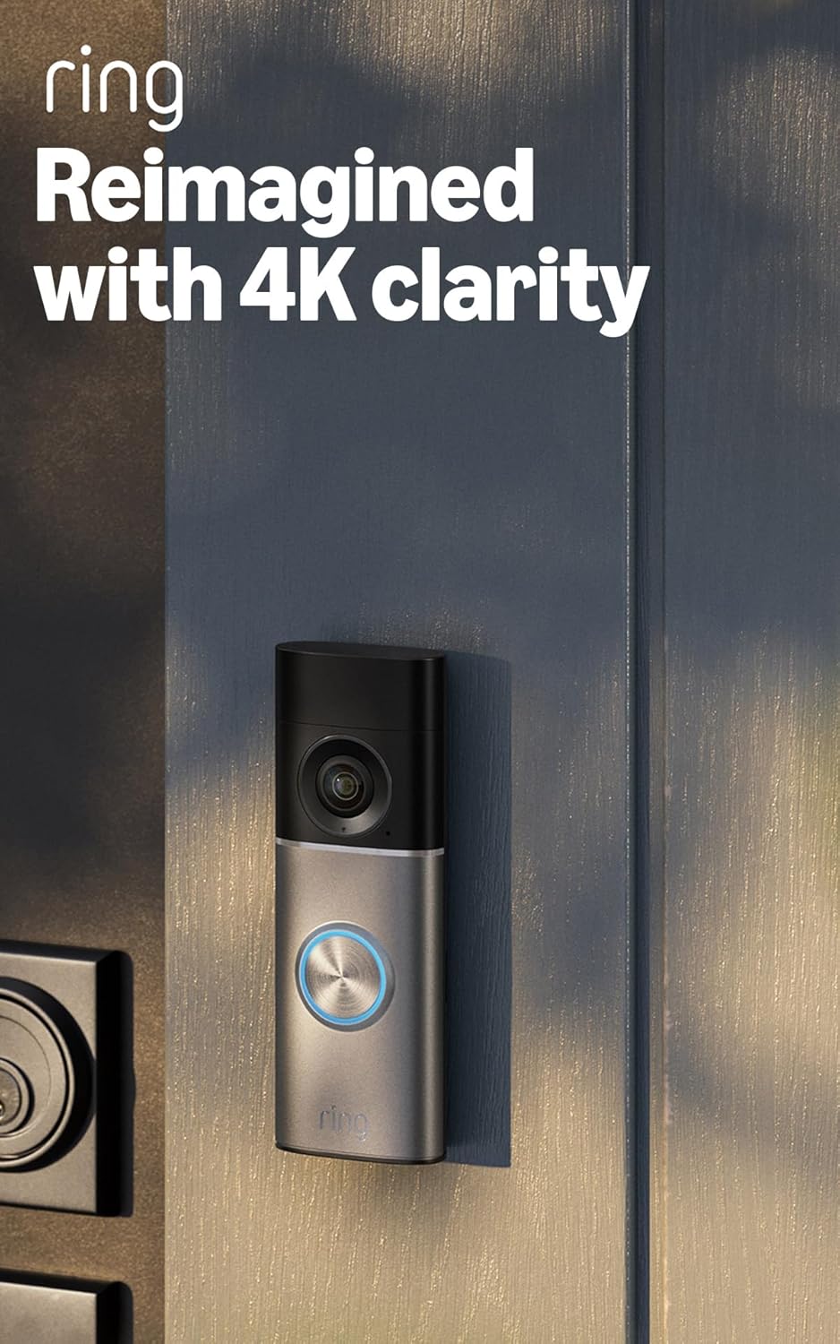 Ring Wired Video Doorbell Pro (newest gen) Hardwired - Video Doorbell Camera - Retinal 4K, up to 10x Enhanced Zoom - Wide Field of View - Radar Detection - 30-day free trial of Ring Subscription Plan
