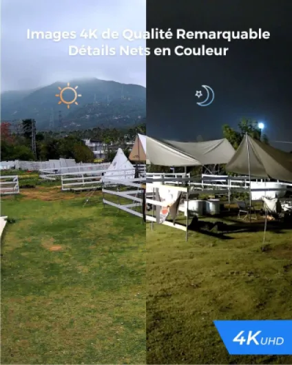 4K Caméra de Surveillance Extérieure PoE avec Zoom Optique 5X, Vision Nocturne en Couleur, Audio Bidirectionnel, Détection de Personne/Véhicule, Alerte de Mouvement, Time-Lapse, RLC-811A Blanc