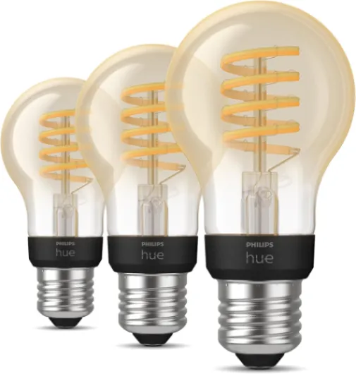 White Ambiance, ampoule LED connectée filament culot E27, compatible Bluetooth, pack de 3, fonctionne avec Alexa, Google et Apple Homekit