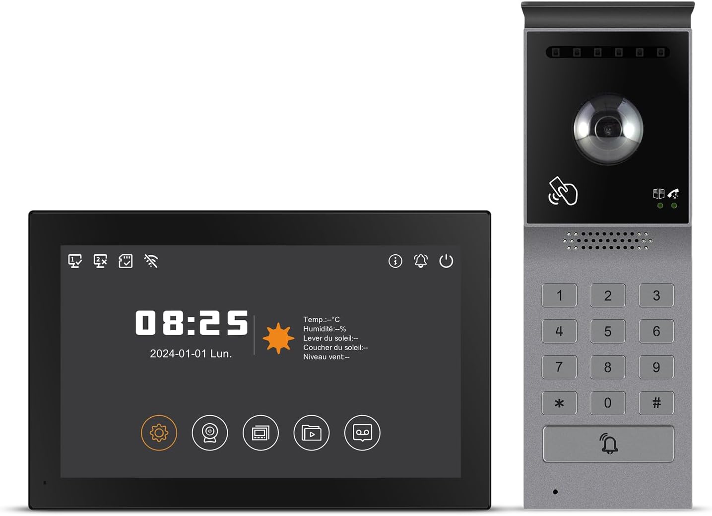 Visiophone Filaire Connecté à 2 Fils,Interphone Vidéo IP WiFi avec 7'' écran Tactile,Résolution 1080P,Unlock à Distance Via APP/IC Cartes,Audio Bidirectionnel, Connecté,Option IC Carte