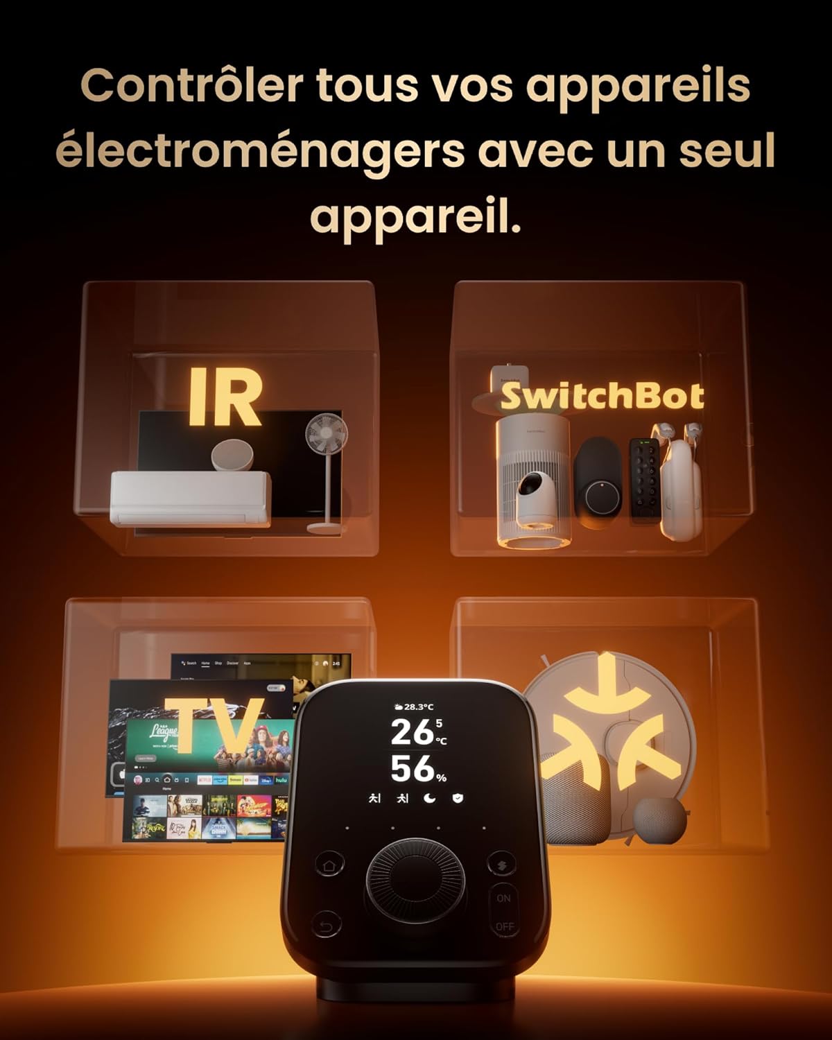 Hub 3, Hub Domotique Maison WiFi avec Support Matter, Télécommande IR/Bluetooth, Capteur Température Humidité, Compatible Alexa, Google Home, Apple HomeKit, Home Assistant, IFTTT