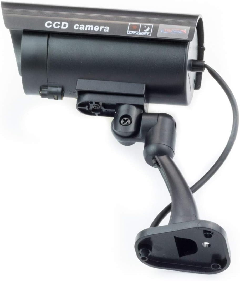 Une Caméra Factice Fausse Dummy Caméra CCTV Sécurité Surveillance Camera Extérieur avec Rouge LED - Noir 1pcs
