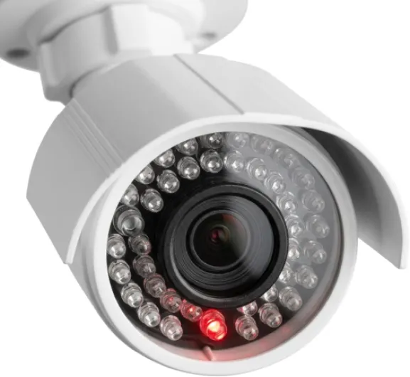 Caméra de surveillance factice avec LED clignotante dans un boîtier protégé contre les intempéries, fausse caméra de sécurité CCTV 720p pour l'intérieur et l'extérieur