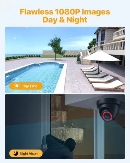 H.265+ 8CH 1080P DVR Kit Vidéo Surveillance 4pcs Caméra de Sécurité Extérieure IP66, Détection IA de Personne et Véhicule Alerte Instantanée et App Gratuite Accès à Distance, sans Disque Dur 4x Camera Dome C202 Kit caméra avec fil