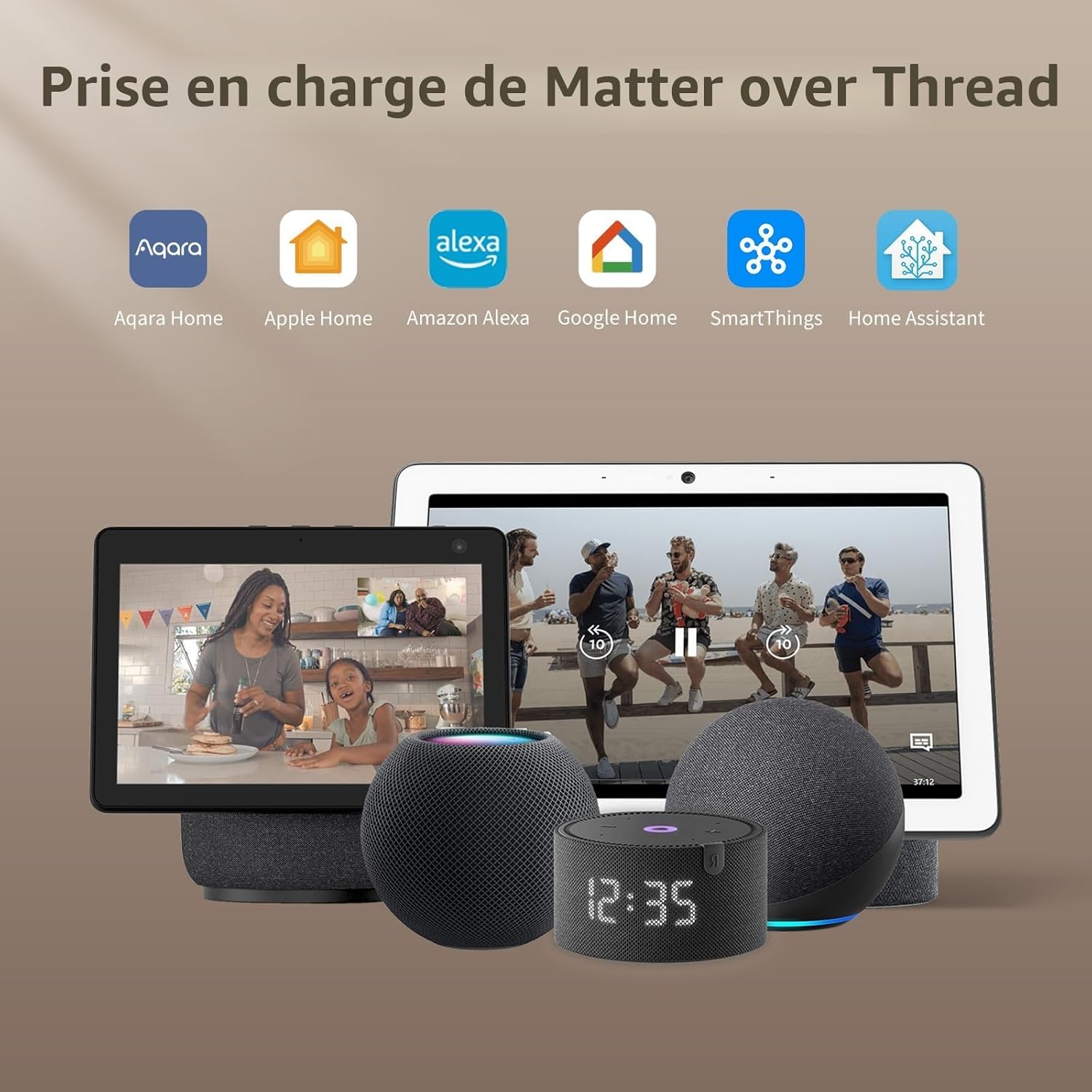 Serrure Connectée U200 Lite, Matter over Thread, Mode Silencieux, Auto-Verrouillage, Accès à Distance, Batterie Rechargeable, Compatible Apple Home, Home Assistant, Google Home, Alexa, Blanc