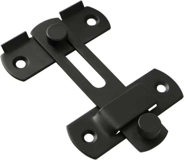 Verrou Porte Coulissante Serrure Volet Loquet Porte Verrou Portail à Bascule Boulon avec Vis pour Porte, Fenêtre, Placard et Jardin, Finition Noir Mat en Acier Inoxydable, EMS9001-B 2 mm d'épaisseur Noir Mat