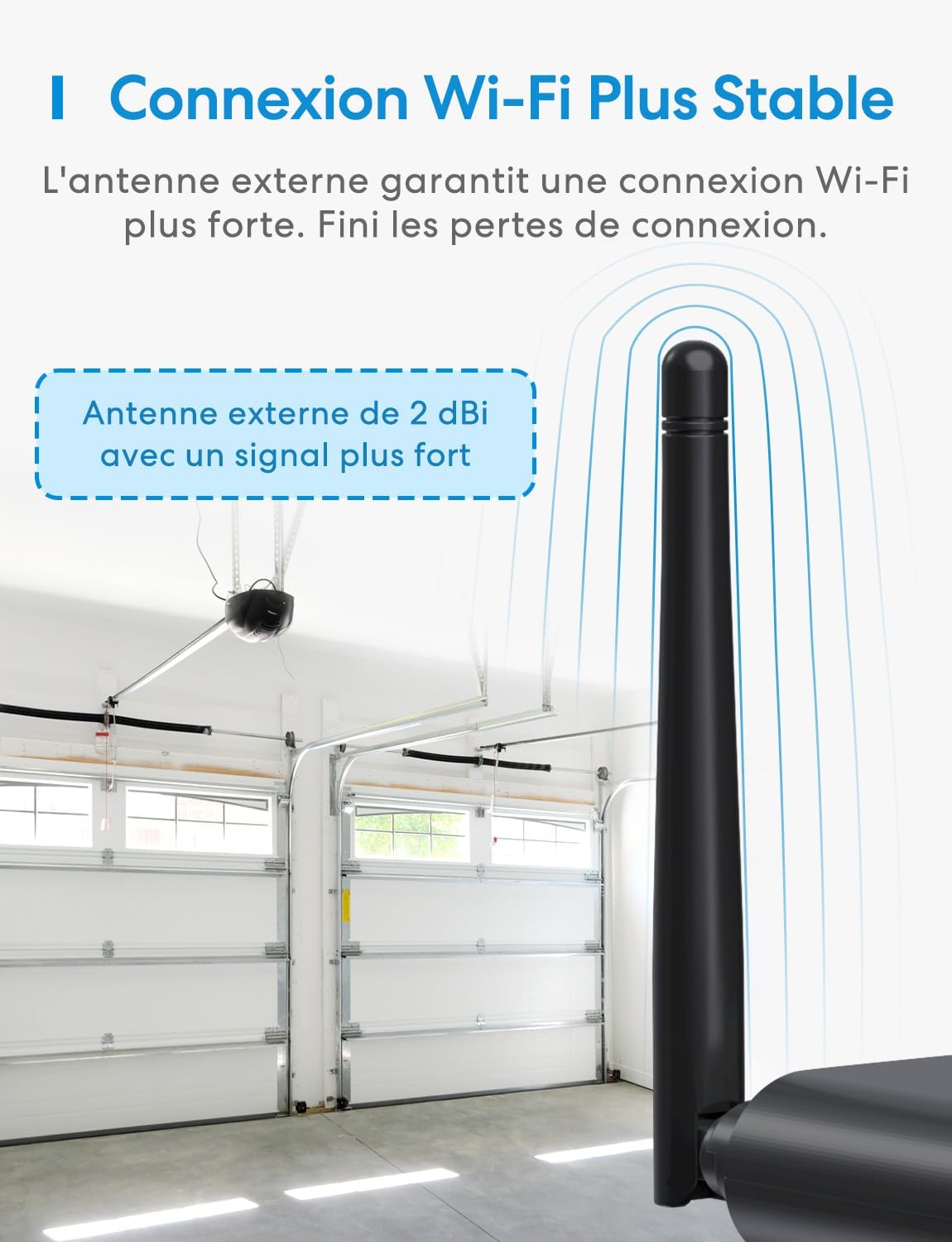 Ouvre-Porte de Garage Connecté avec Antenne Externe pour 3 Portes, Compatible CarPlay, Apple HomeKit, Siri, Alexa et Google, Contrôle Via App, Fermeture Automatique et Notifications Noir Compatible HomeKit