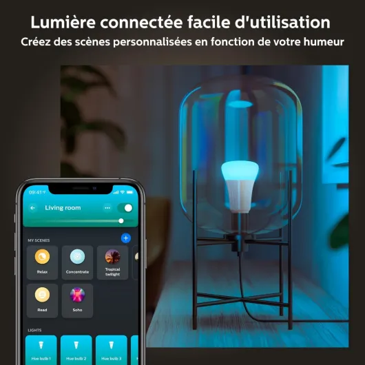 White & Color Ambiance - Pack de 4 ampoules connectées LED E27 60W, 800 lumens, contrôle Bluetooth - Eclairage connecté compatible avec Alexa, Google Assistant et Apple Homekit Ancienne génération Pack de 4 16 Millions de Couleurs