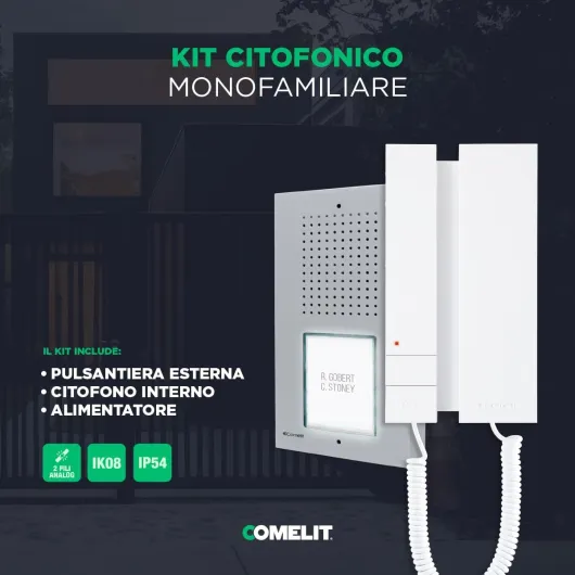 Kit audio unifamiliale analogique à 2 fils Ciao-mini - Comelit