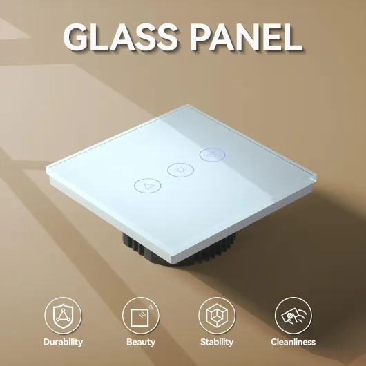 Interrupteur Tactile Dimmer, Interupteur Intelligent WiFi Variateur avec lumières LED, Nécessite Un Fil Neutre, Interrupteur Mural en Verre, 1 Gang 1 Voie, Compatible avec Alexa/Google, Blanc 86mm-Dimmer 1 Gang Blanc