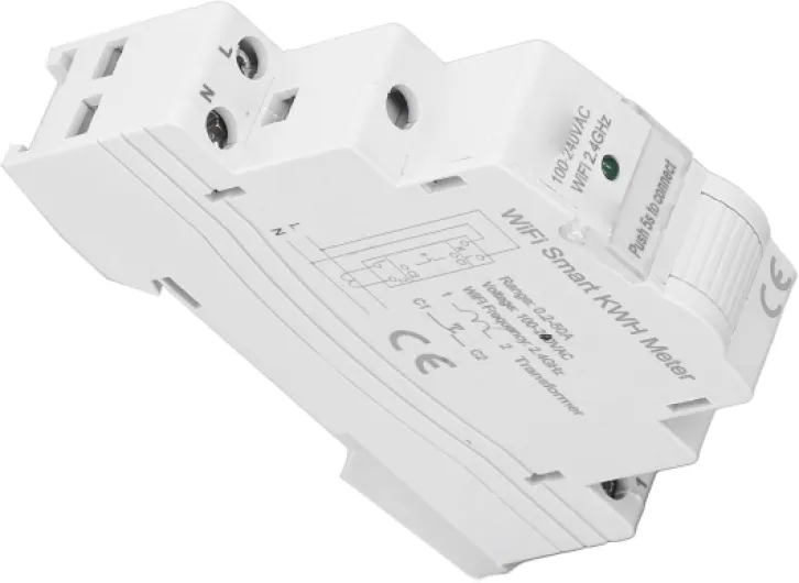 Compteur d'énergie Intelligent Wifi Boîtier PC Moniteur d'énergie Intelligent AC 100 à 240 V Tension en Temps Réel Suivi de la Puissance du Courant Commande Unique pour Pompes de Piscine,