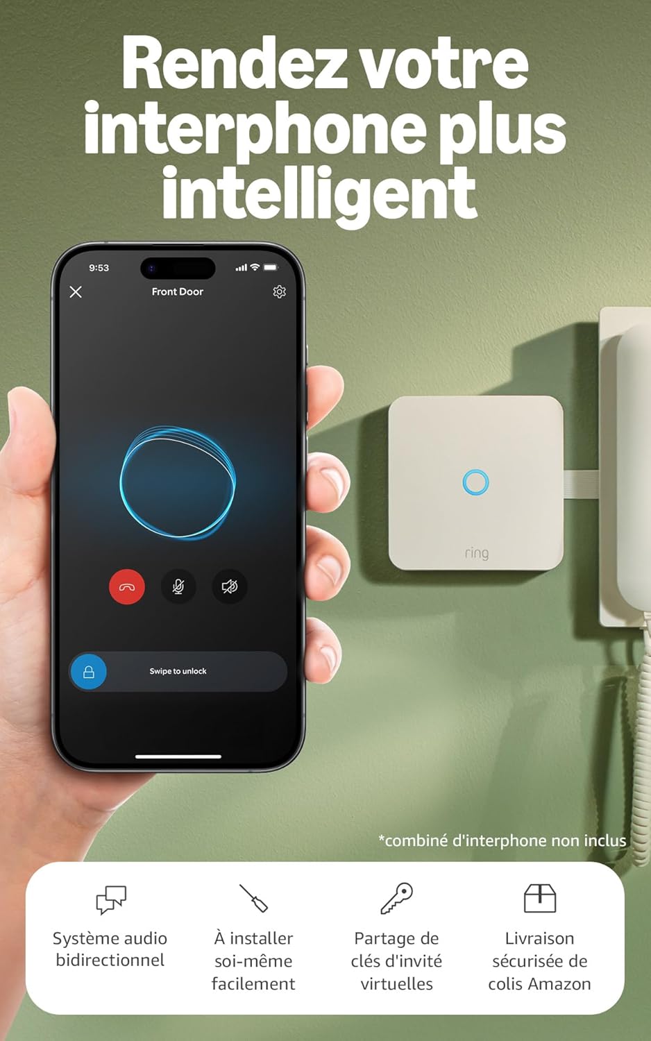 Intercom Audio - Rendez votre interphone plus intelligent - Streaming audio, clés virtuelles et accès à distance - À installer soi-même
