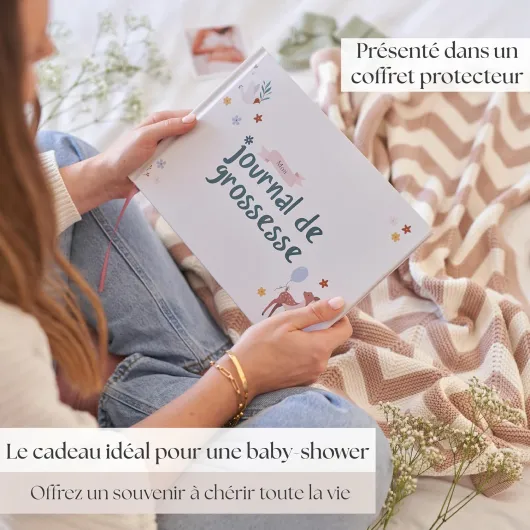 Journal de Grossesse à Offrir - Livre Grossesse de Luxe pour Futures Mamans – Carnet de Grossesse comprend Calendrier, Scrapbook, Check-list, Organisateur et Livre de Naissance Souvenirs (Animaux)