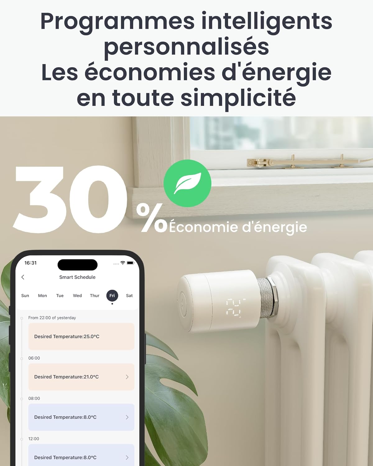 Thermostat de radiateur connecté, contrôle Via Bluetooth & appli avec minuteur, Installation Facile, économie d'énergie, Compatible Alexa, Apple Home & Google Home (SwitchBot Hub requis) Standard