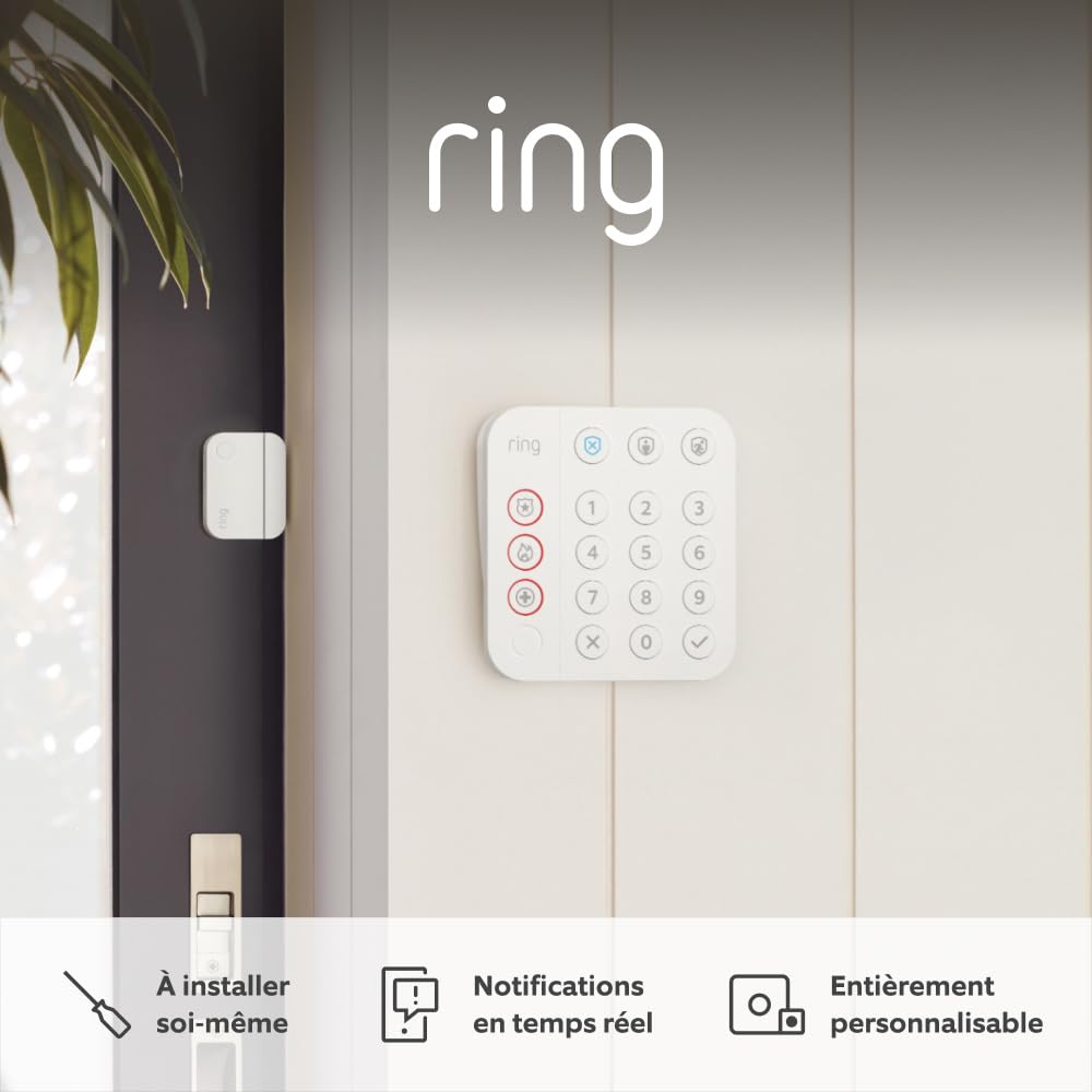 Kit Ring Alarm - S - Alarme de maison sans fil connectée, système de sécurité avec surveillance assistée en option - Sans engagement à long terme, Fonctionne avec Alexa Ring Alarm Alarm Set