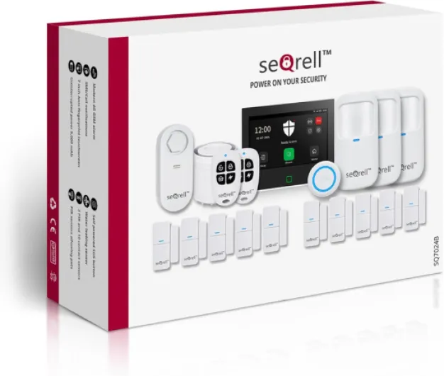Système Alarme Maison sans Fil, Kit Alarme Anti Intrusion WiFi et GSM 4G avec Écran Tactile 7", Batterie 5000 mAh, Tuya Smart Life app, Alexa, détecteur de Fuite d'eau SQ7024B Alarme Sq7024b K